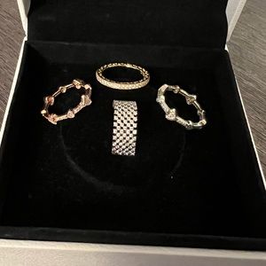 Pandora Gold and Silver Ring Set